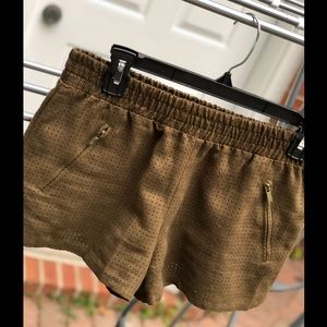 Forever 21 Brown Elastic Waistband Pocket Shorts